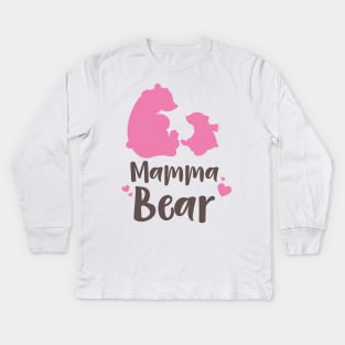 Mama Bear, Bear Cub, Cute Bear, Little Bear, Heart Kids Long Sleeve T-Shirt